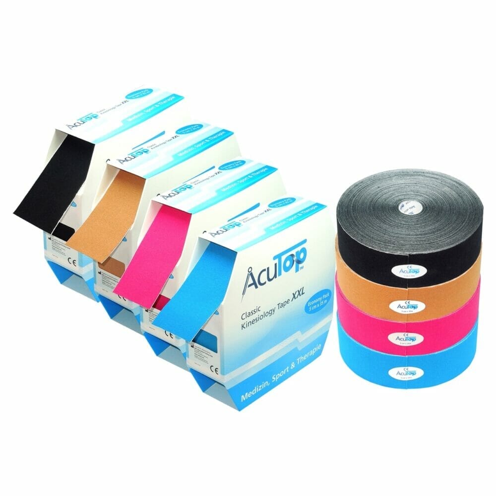 Classic XXL Kinesiologitape 1 En æske med farverige Classic XXL Kinesiologitapes.