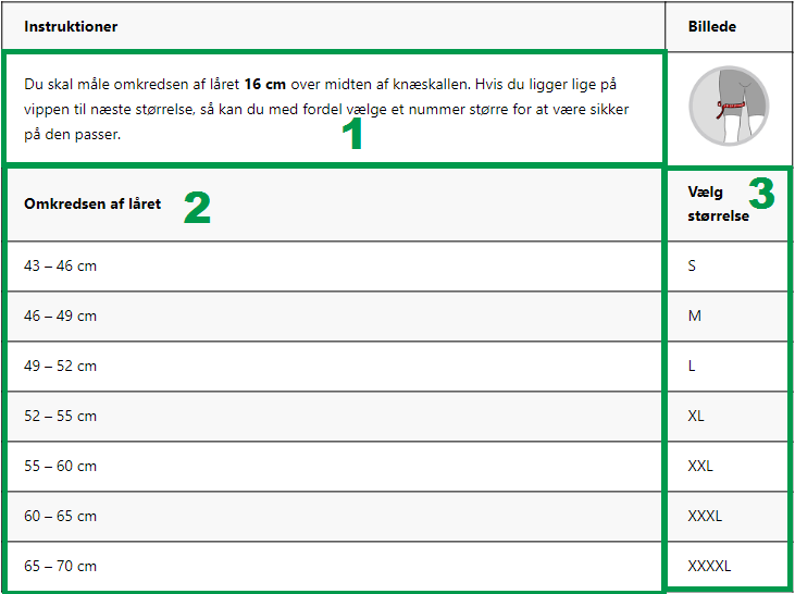 Størrelsesguide 3